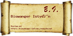 Biswanger István névjegykártya